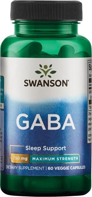 Swanson Swanson - GABA, 750mg Maximum Strength, 60 vkaps