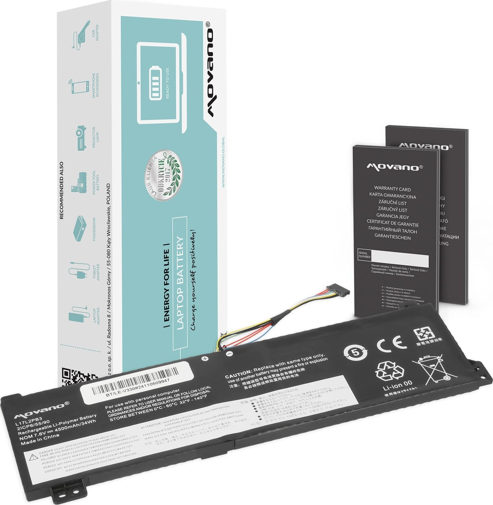 Bateria Movano do Lenovo V130-15IGM, V330-15IKB