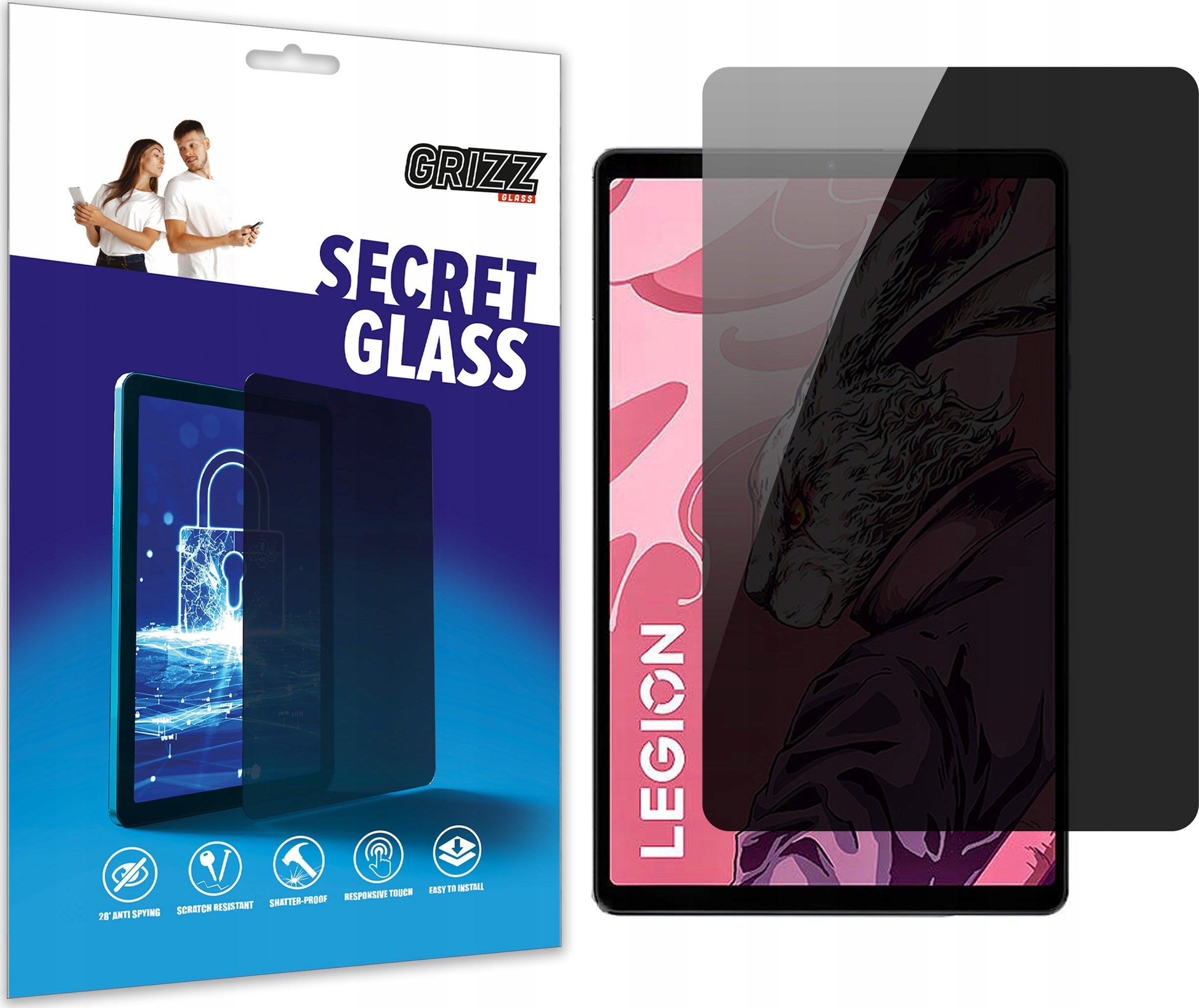 GrizzGlass Szkło prywatyzujące GrizzGlass SecretGlass do Lenovo Legion Tab