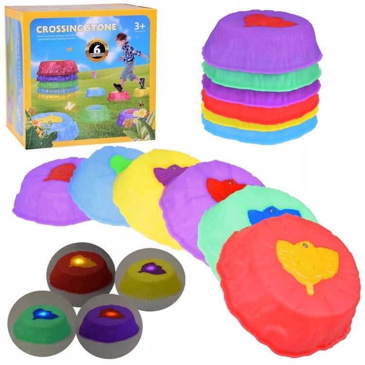 Świecąca ścieżka sensoryczna - kamienie do treningu równowagi 6 szt. SP0828