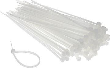 Organizer Conotech Opaska zaciskowa Biało-transparentny 100 sztuk (OPC-100X2.5/W*P100)