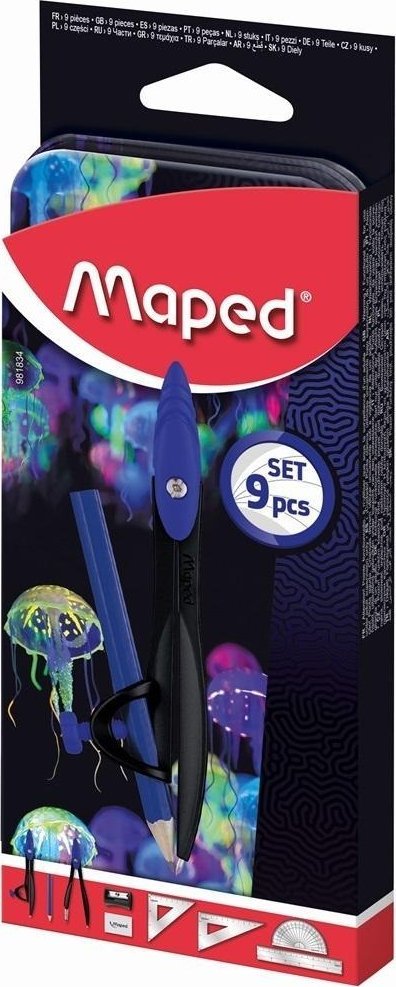 Maped Maped Zestaw geometryczny Deepsea, 9 elementów