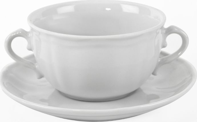 Karolina Bulionówka 350ml ze spodkiem Castel White