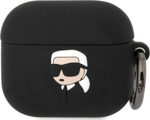 Karl Lagerfeld Etui Karl Lagerfeld KLA3RUNIKK Apple AirPods 3 cover czarny/black Silicone Karl Head 3D