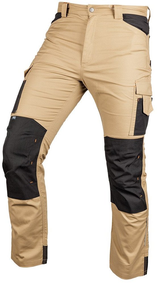 Spodnie robocze Mix&Match, Canvas, wzmocnienia z Cordury, beżowo-czarne, rozmiar XS