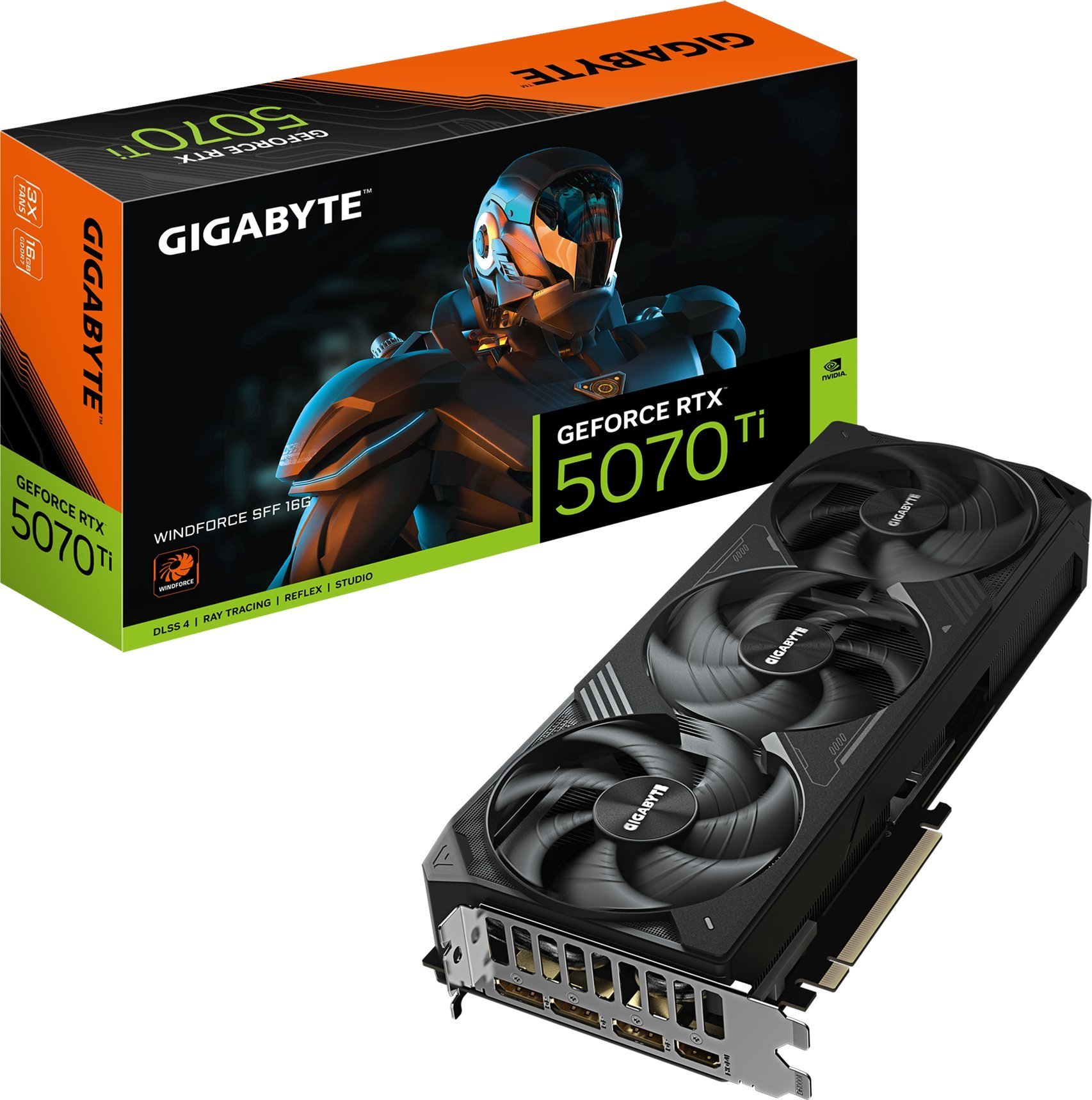 Karta graficzna Gigabyte GeForce RTX 5070 Ti Windforce SFF 16GB GDDR7 DLSS4 (GV-N507TWF3-16GD)