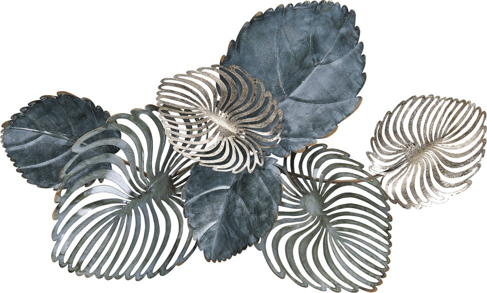 Beliani Dekoracja ścienna liście złoto-niebieska MAGNESIUM