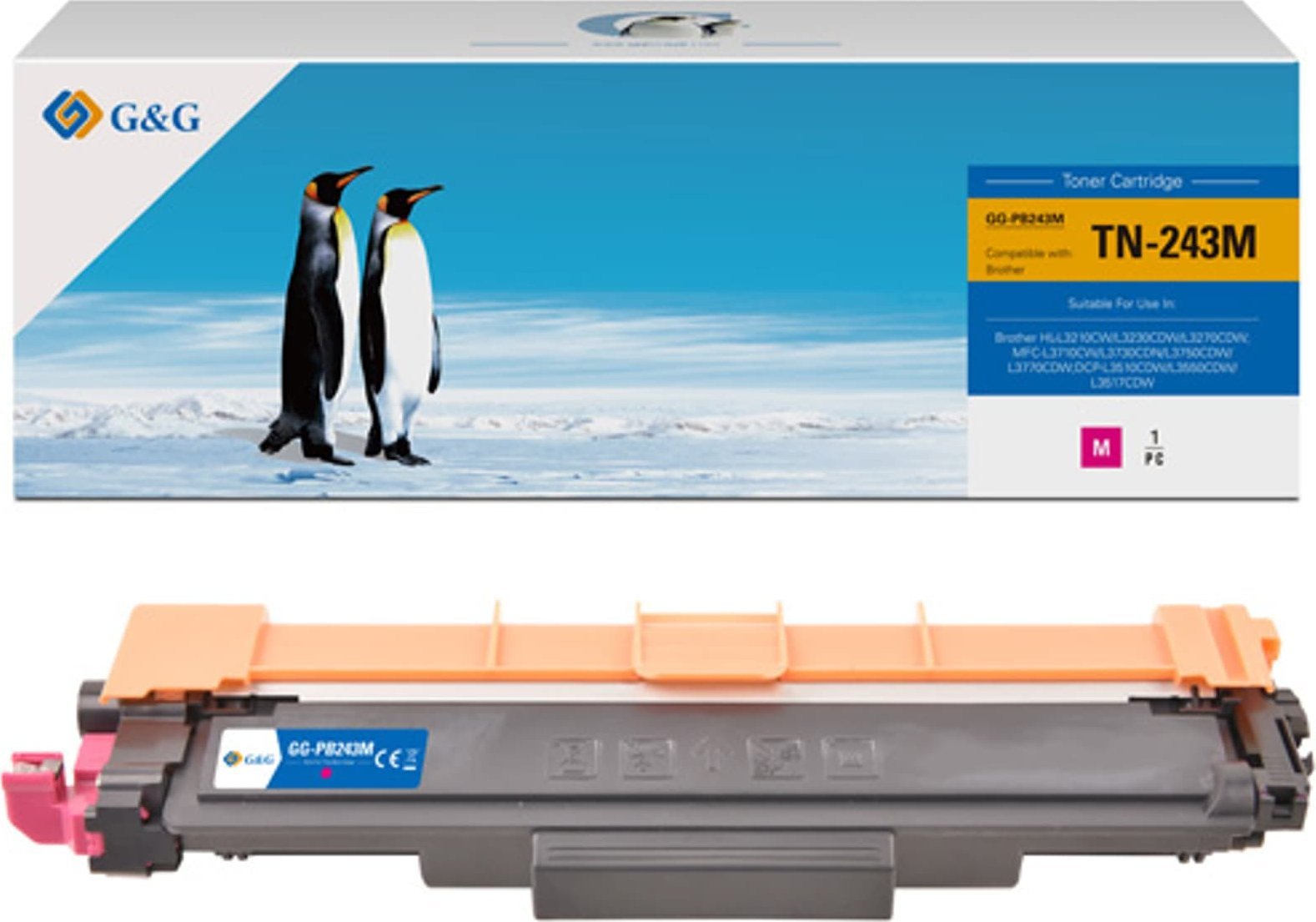 Toner G&G G&G kompatybilny toner z Brother TN243M, NT-PB243M, magenta, 1000s