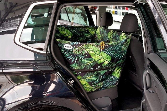 AUUU Pokrowiec tylnej kanapy samochodu W PALMOWYM KLIMACIE (również w innych wzorach graficznych)