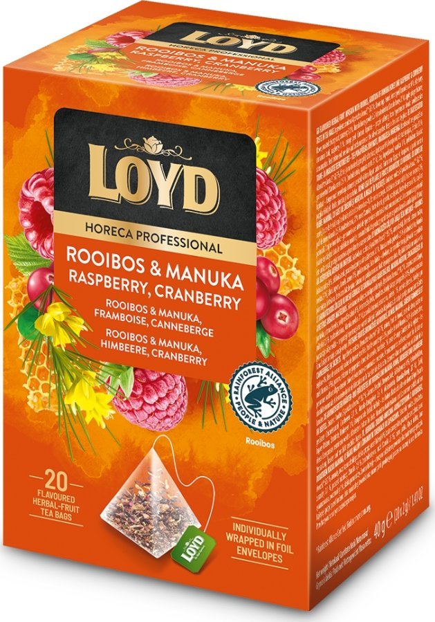 Loyd Herbata LOYD Professional Rooibos & Manuka z maliną i żurawiną - 20tb kopertowana