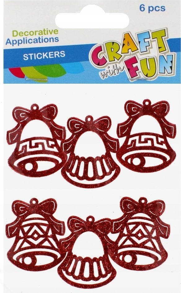 Craft with Fun OZDOBA BN NAKLEJKI DZWONKI BROK CZER 6SZT 12/144