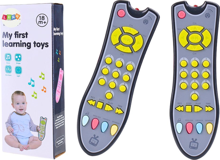 LeanToys Interaktywny Pilot TV Dla Malucha Edukacyjny Światło Dźwięk