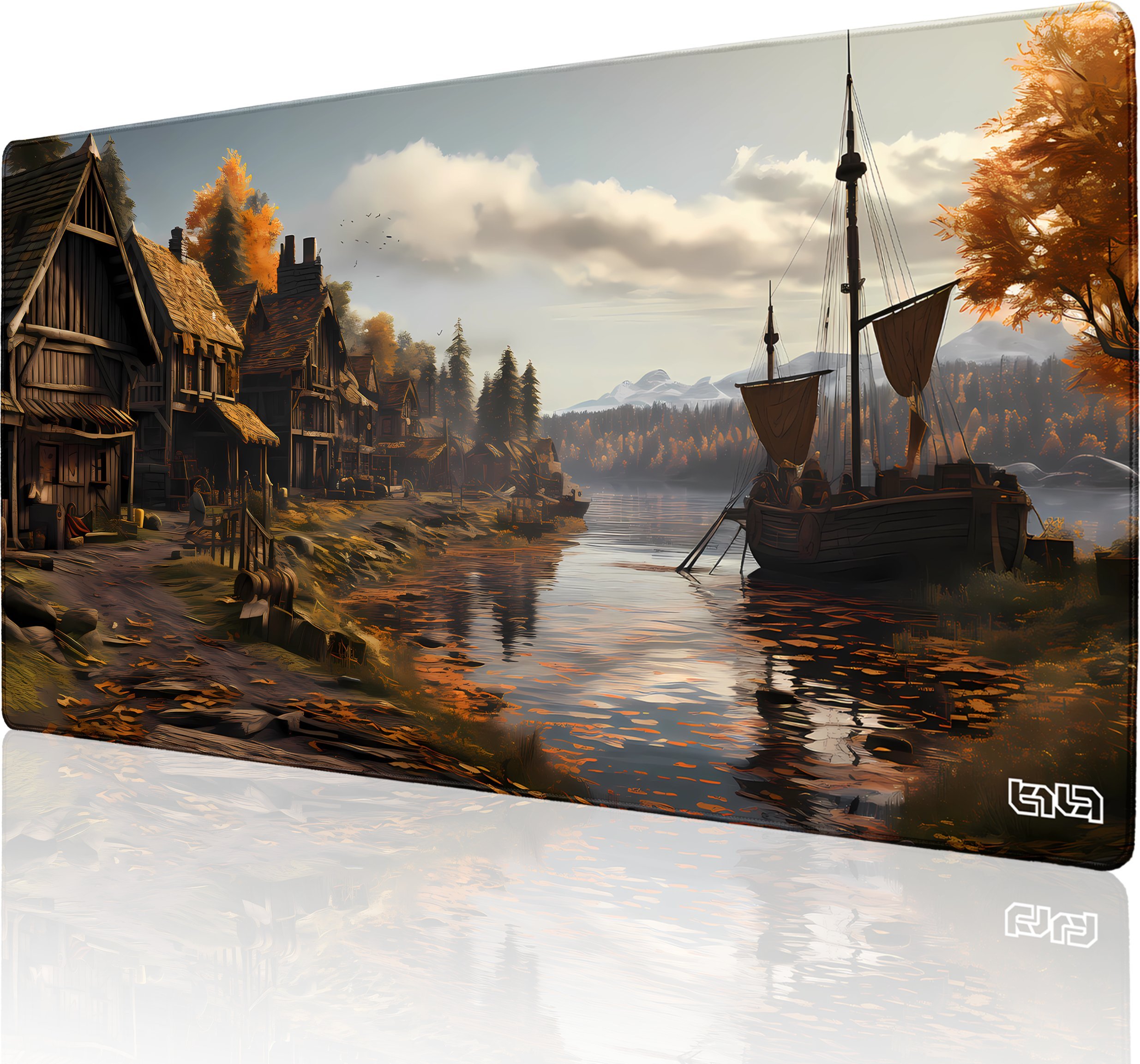 Podkładka Tilt PODKŁADKA POD MYSZ GAMINGOWA Wikingowa Wioska 100x50 TILT Wodoodporna