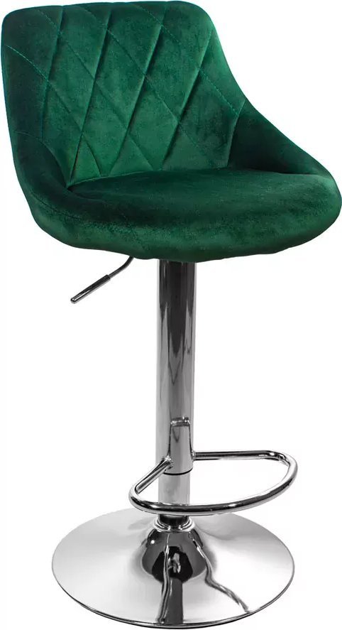 Elior Zielony welurowy hoker tapicerowany z oparciem - Amadeo 3X