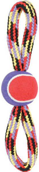 Zolux Zabawka dla psa ze sznura z piłką tenisową, ósemka 36 cm