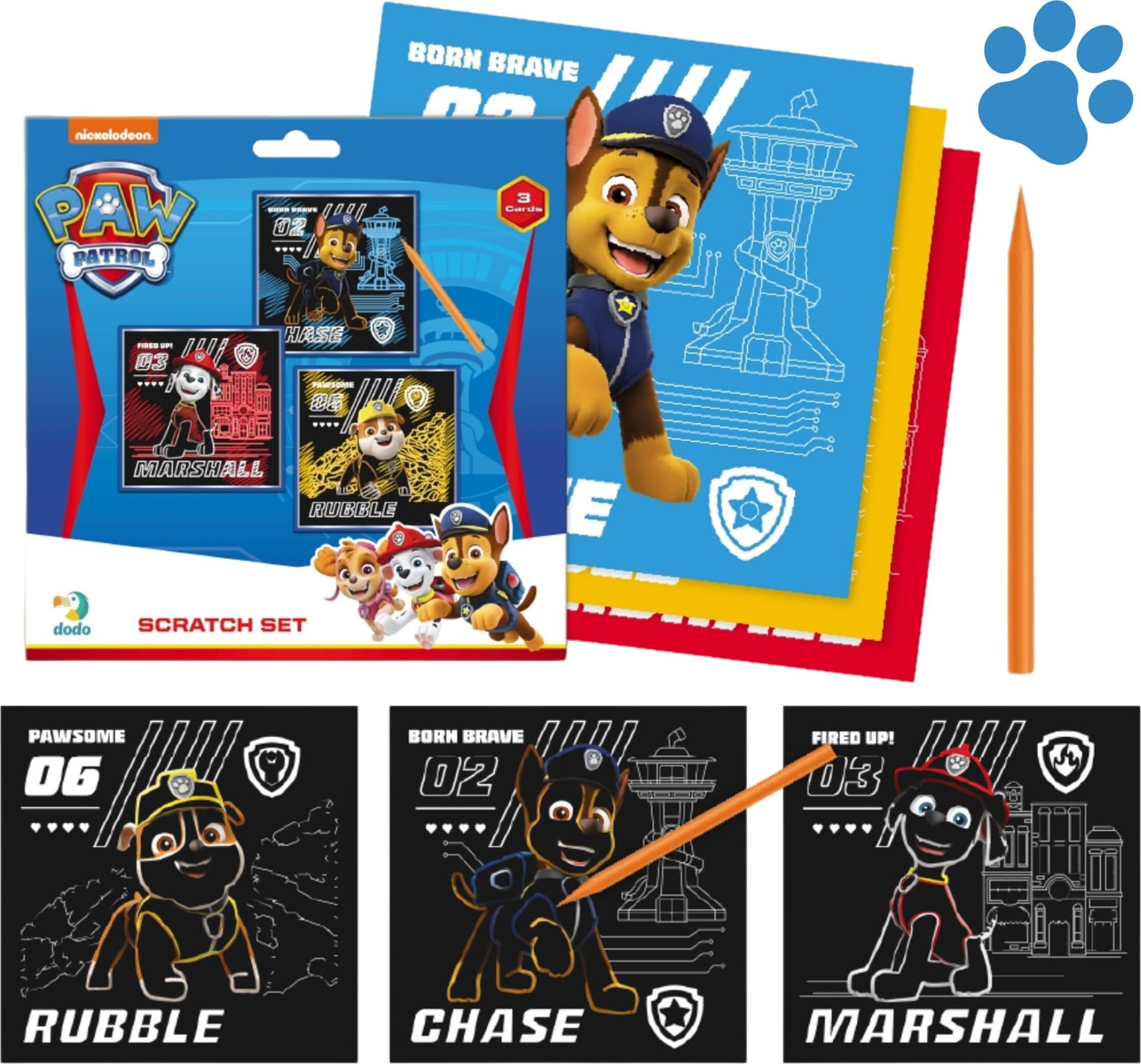 Dodo ZDRAPKA ARTYSTYCZNA PSI PATROL ZESTAW DO MALOWANIA METODĄ SCRATCH