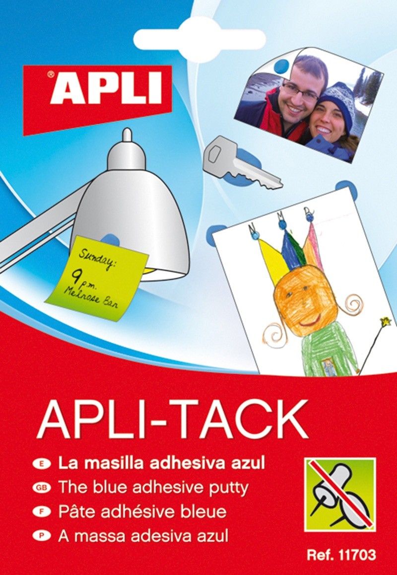 Apli Masa mocująca APLI Apli-Tack, w bloku, 57g, niebieska