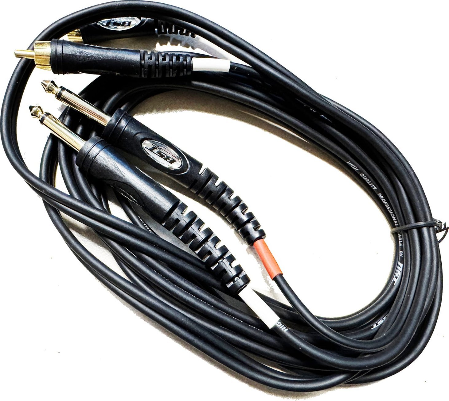 Przewód 2x Jack 6,3mm na 2x RCA mono. BST 3 metry