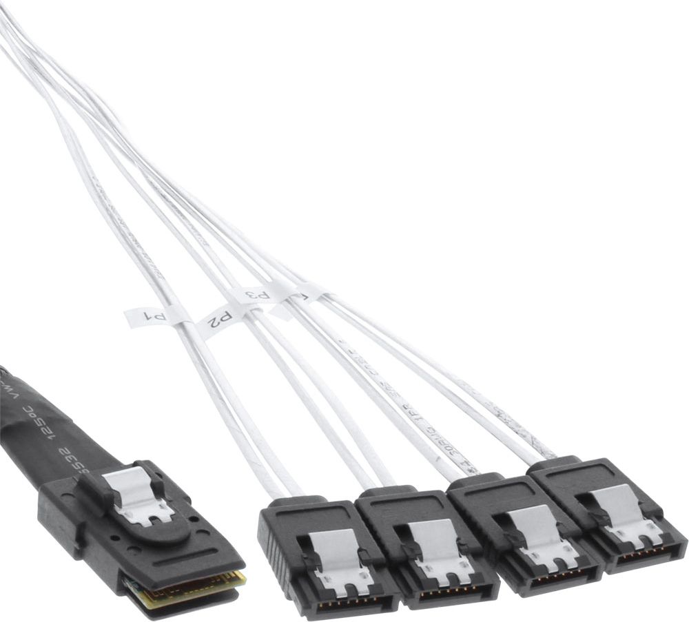 InLine SFF 8087 - SATA x4, 0.75m, Biały (27620A)