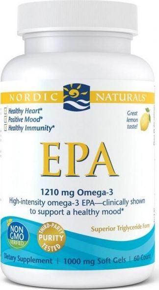 JARROW FORMULAS Nordic Naturals - EPA, 1210mg Omega 3, Smak Cytrynowy, 60 kapsułek miękkich