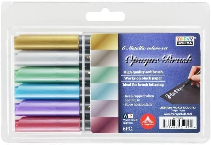 Pisaki pędzelkowe Opaque Brush 6 kolorów