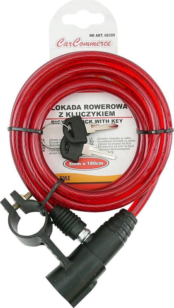 Carcommerce Blokada rowerowa 8mm x 180cm - kluczyk