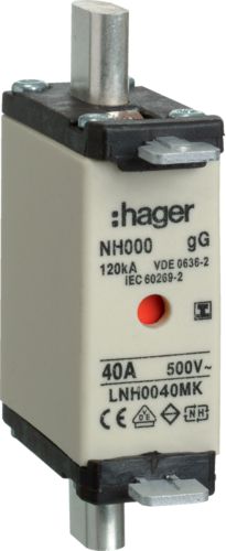 Hager Wkładka bezpiecznikowowa NH000 40A gG 500V WT-000 (LNH0040MK)