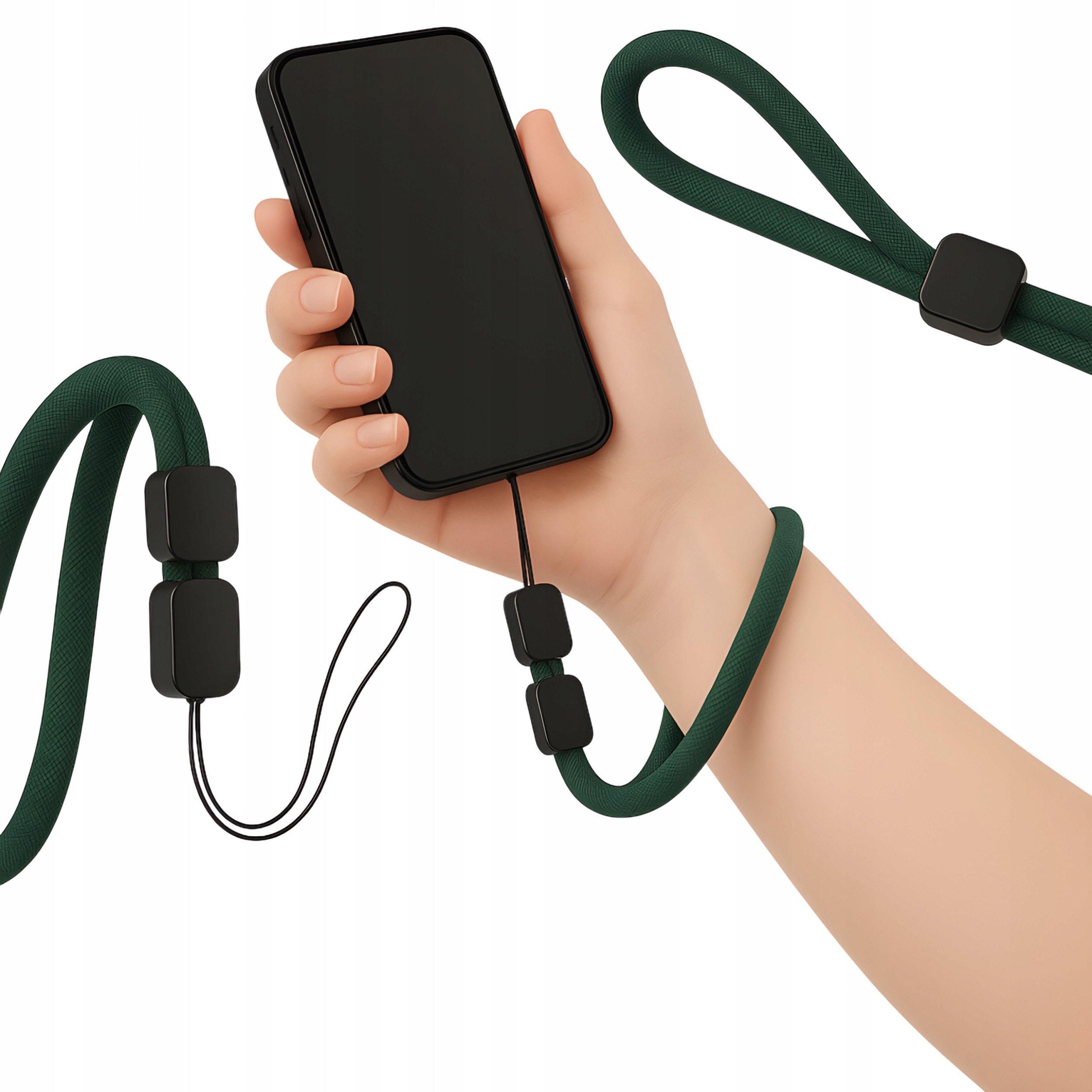 Smycz Do Telefonu Uchwyt Zawieszka Na Nadgarstek Ciemnozielona Uniwersalna