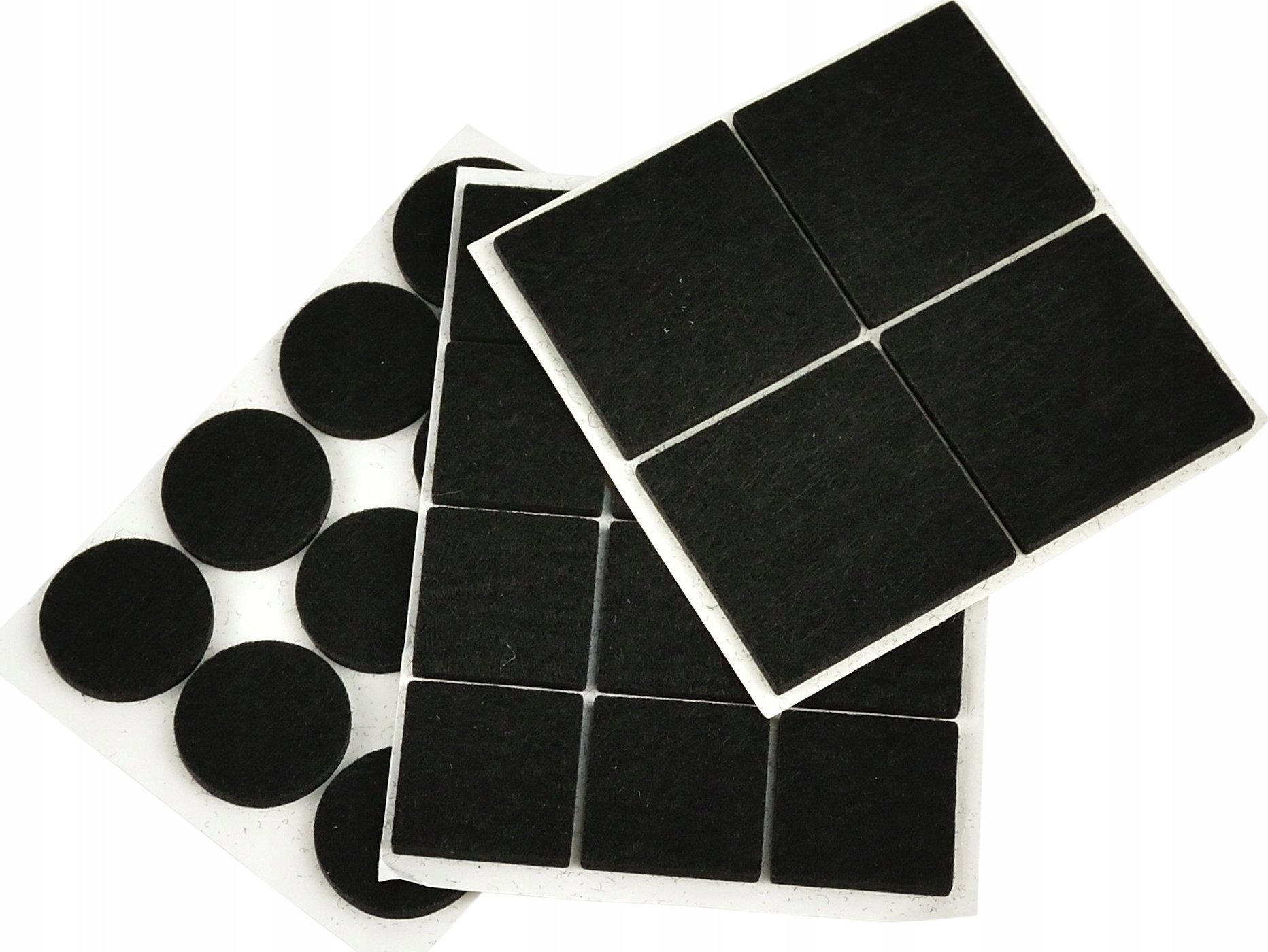 Geko Podkładki filcowe pod meble zestaw (czarne) – okrągłe 25mm i prostokątne 25x25mm + 40x40mm 28szt.(25/250)