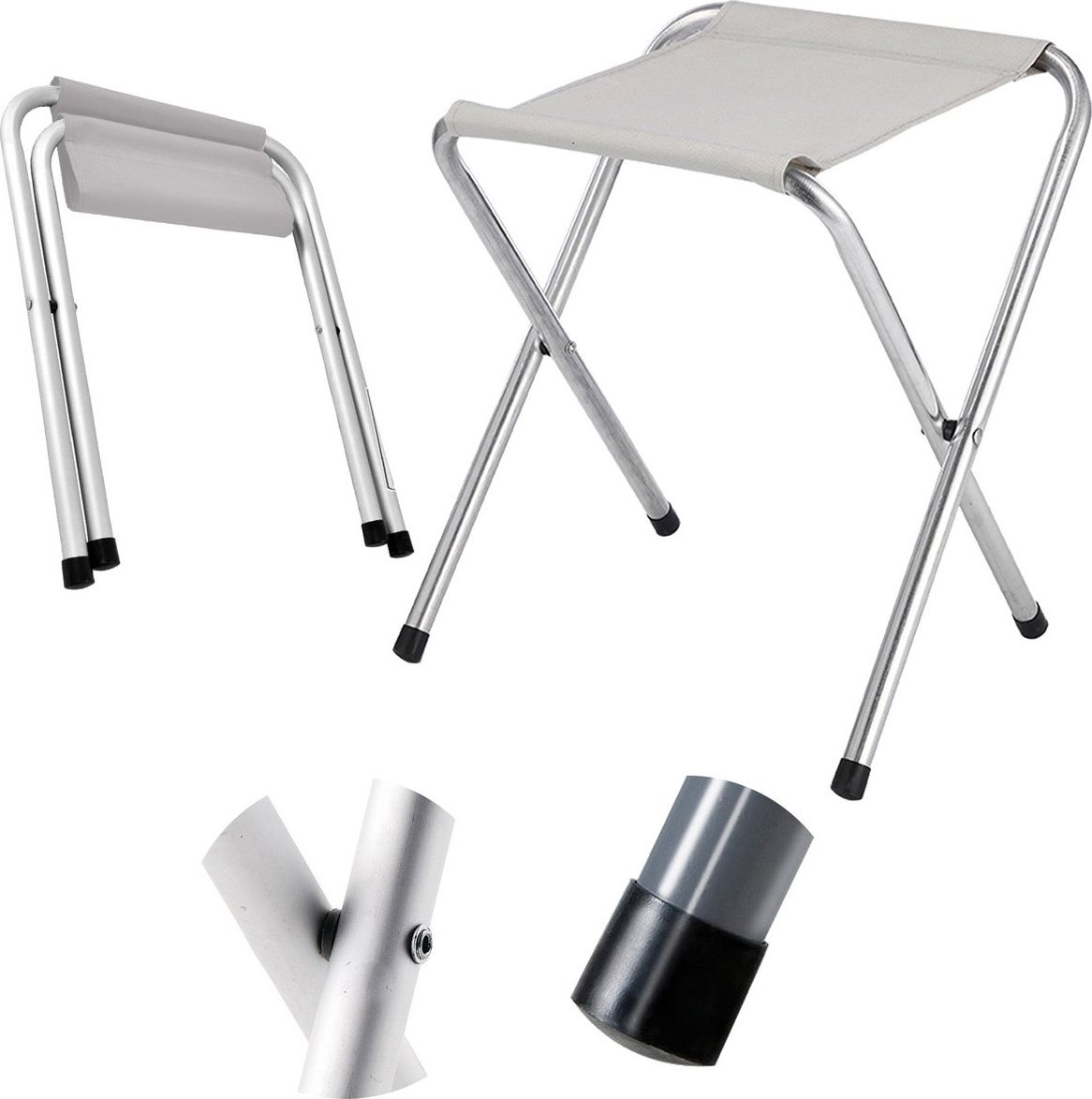 Heckermann Taboret składany Krzesło turystyczne Heckermann kolor Biały