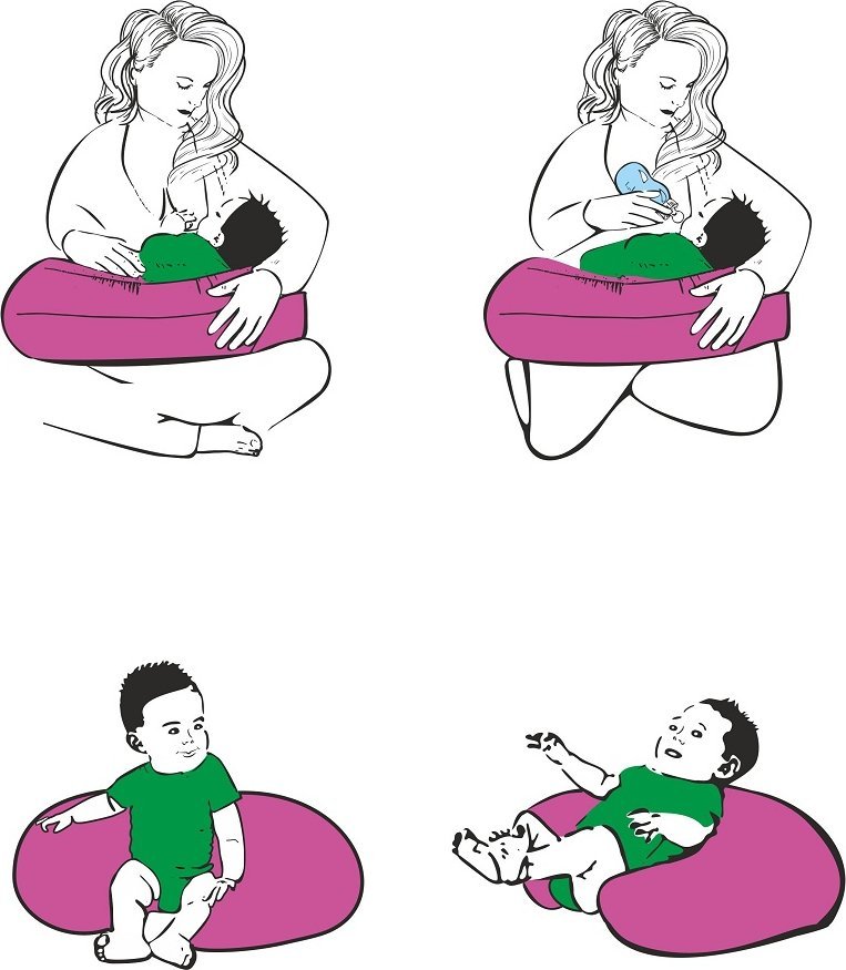 Sango Trade PODUSZKA DO KARMIENIA - SZARE ZYGZAKI