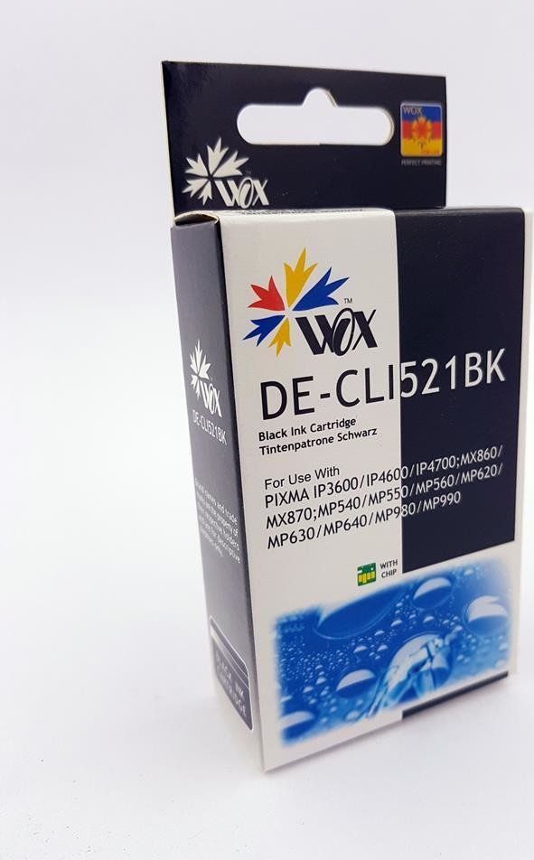 Tusz THI Zgodny Tusz Black do Canon iP3600 iP4600 MP550 MP560 MP620 MP640 MP980 MX860 / CLI 521BK / Czarny / 13ml / zamiennik z chipem uniwersalny