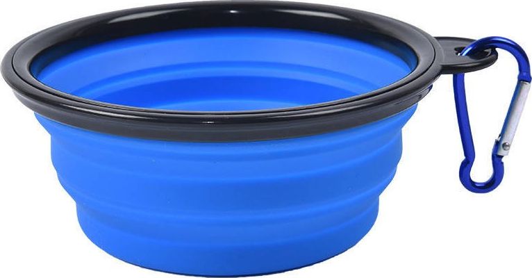 Mersjo Miska silikonowa dla psa składana turystyczna niebieska