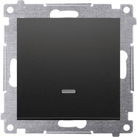 Kontakt-Simon Simon 54 Łącznik jednobiegunowy z sygnalizacją załączenia LED (moduł) 10AX 250V szybkozłącza czarny mat DW1ZL.01/49