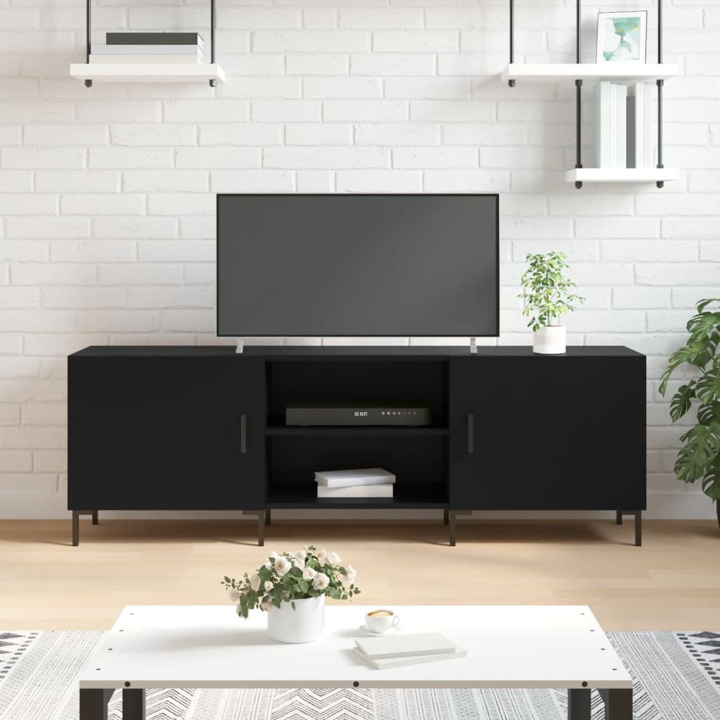 vidaXL Szafka pod TV, czarna, 150x30x50 cm