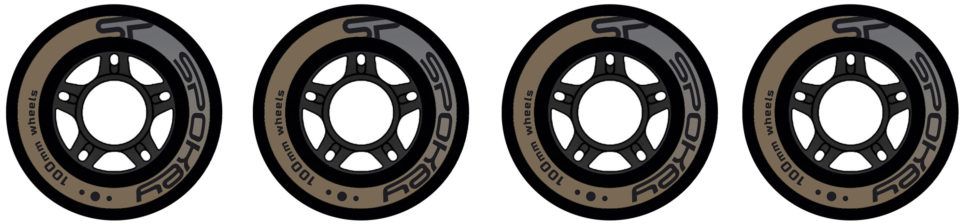 Spokey Spokey PU 100 MM - Kółka do łyżworolek; r.100 mm - 922892