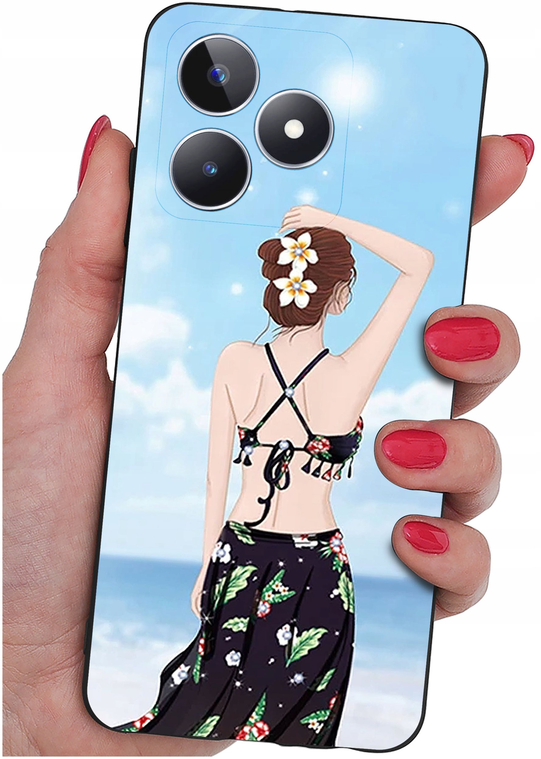 ETUI do Realme C51| C53 WZORY |SILIKONOWE MATT CASE + SZKŁO 9H