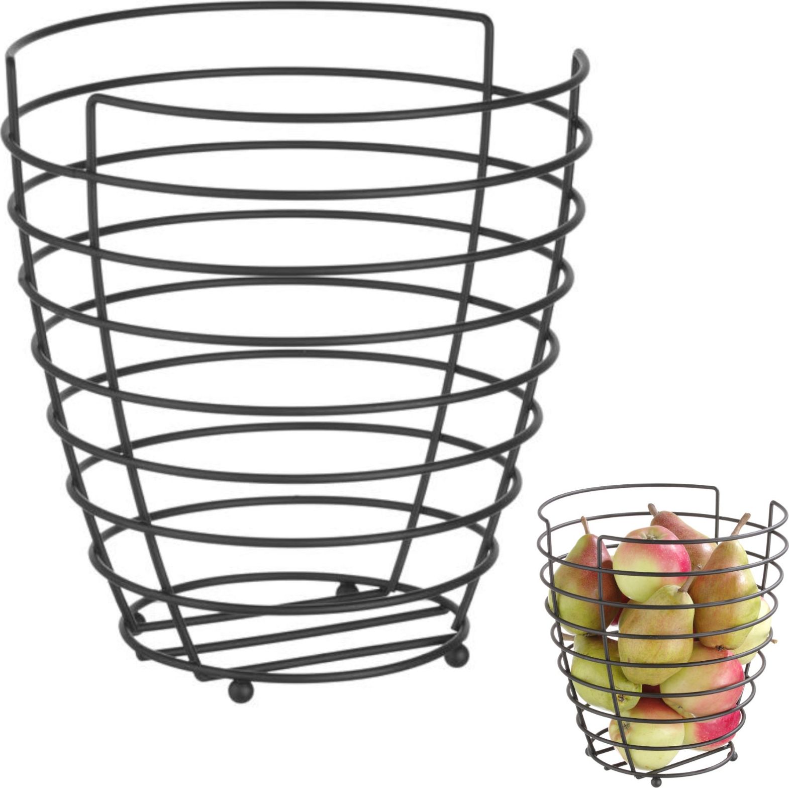 Hendi Koszyk miska druciana do owoców czarna z matową powłoką śr. 230 mm - Hendi 427187 Koszyk miska druciana do owoców czarna z matową powłoką śr. 23