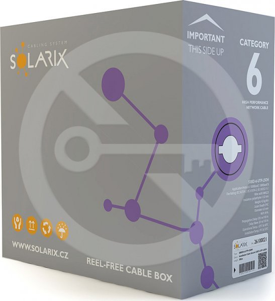 Solarix Solarix kabel instalacyjny CAT6 UTP LSOH drut 305m/box