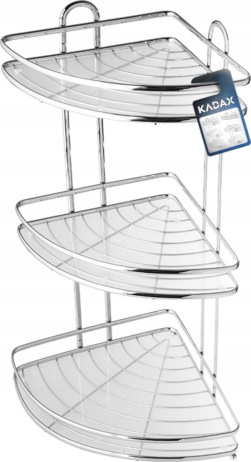 Kadax Półka Łazienkowa Narożna Pod Prysznic 3-Poziomowa