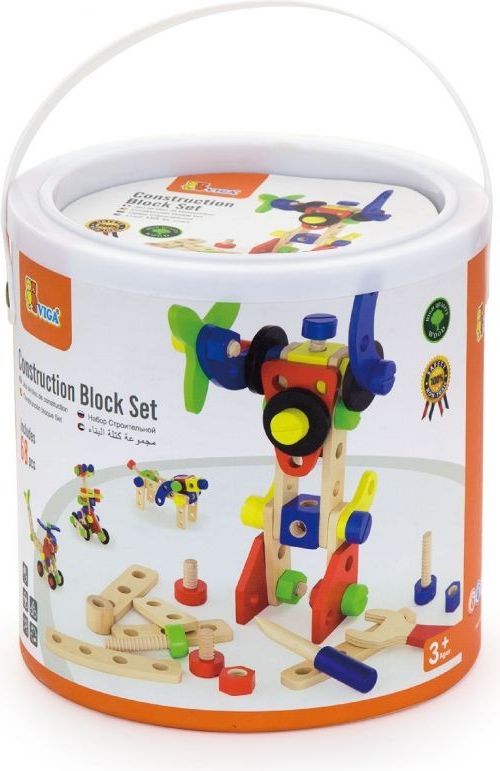 Viga Drewniany zestaw konstrukcyjny 68 el.