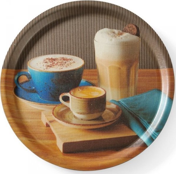 Hendi Taca antypoślizgowa do serwowania okrągła z nadrukiem śr. 380 mm - Hendi 507971