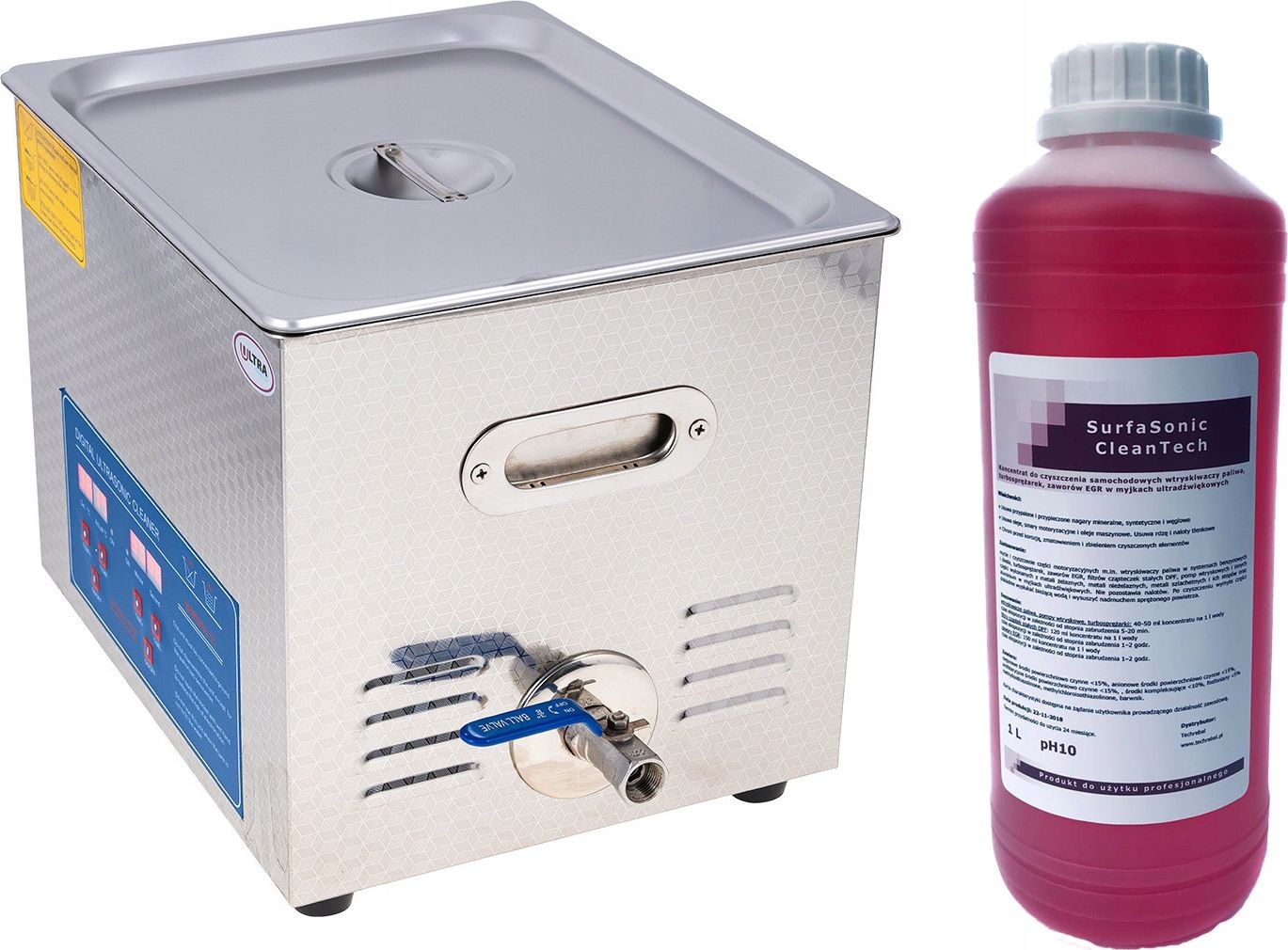 Techrebal Myjka ultradźwiękowa LY-40A 10L + SurfaSonic 1L