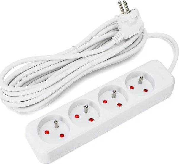 Aigostar Listwa zasilająca na 4 gniazda typu francuskiego bez przełącznika Listwa zasilająca na 4 gniazda typu francuskiego bez przełącznika