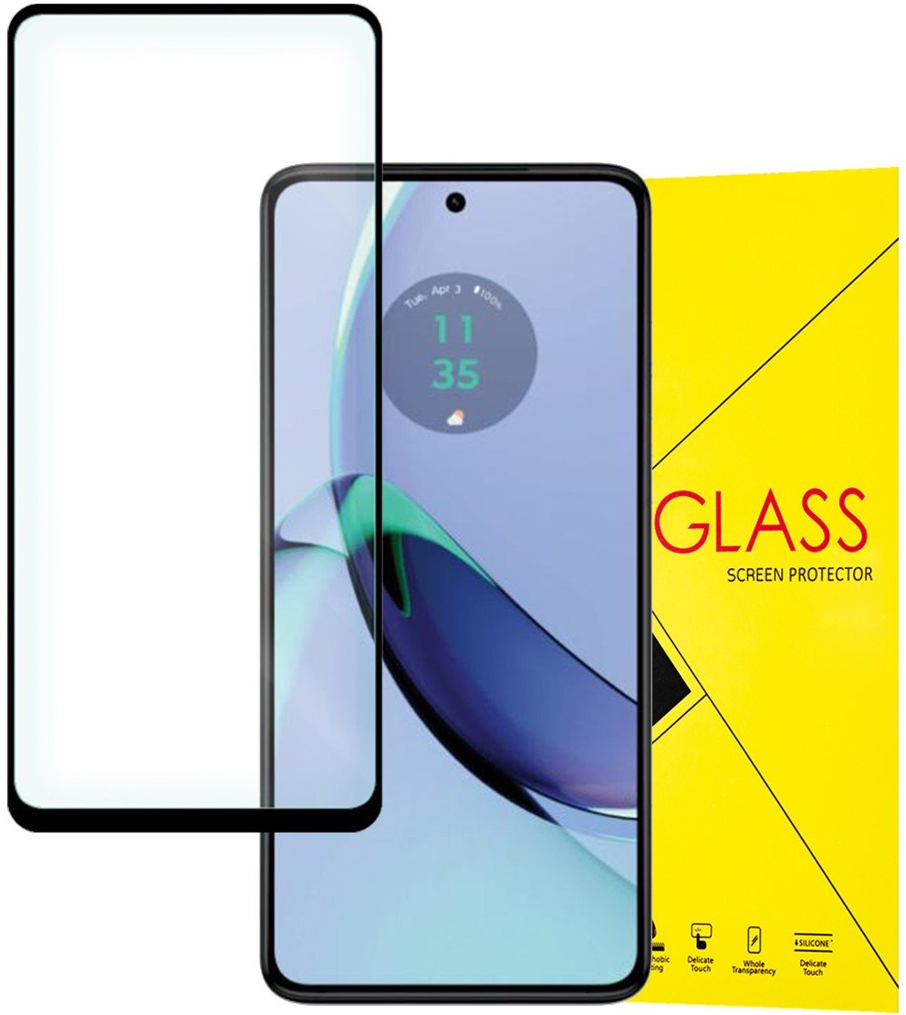 Szkło Hartowane na Ekran do Motorola Moto G54 5g/g54 Power Edition Bezbarwne Z Czarną Ramką