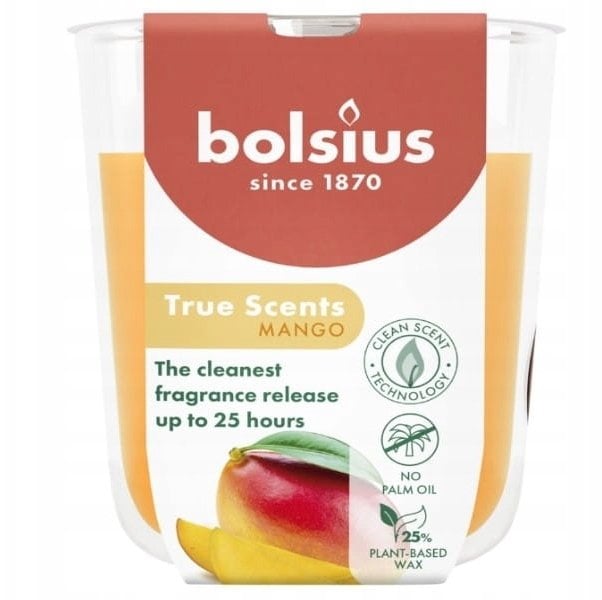 Bolsius Świeca aromatyczna szklana mango True Scents O80x73mm 8717847188489 8717847188489