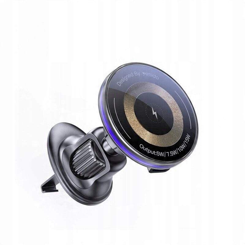 yesido Magnet. Uchwyt Samochodowy C308 do Kratki, Wireless 15W, MagSafe, CZARNY