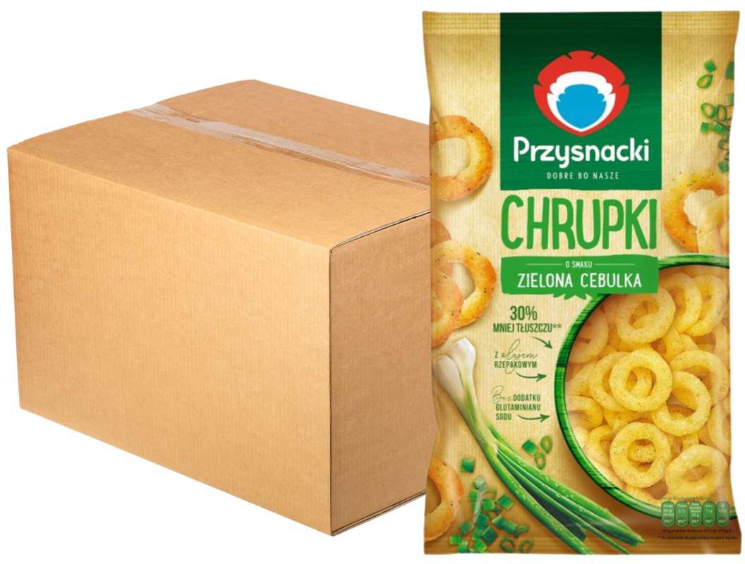 Przysnacki Chrupki o smaku zielona cebulka 140 g x 15 sztuk