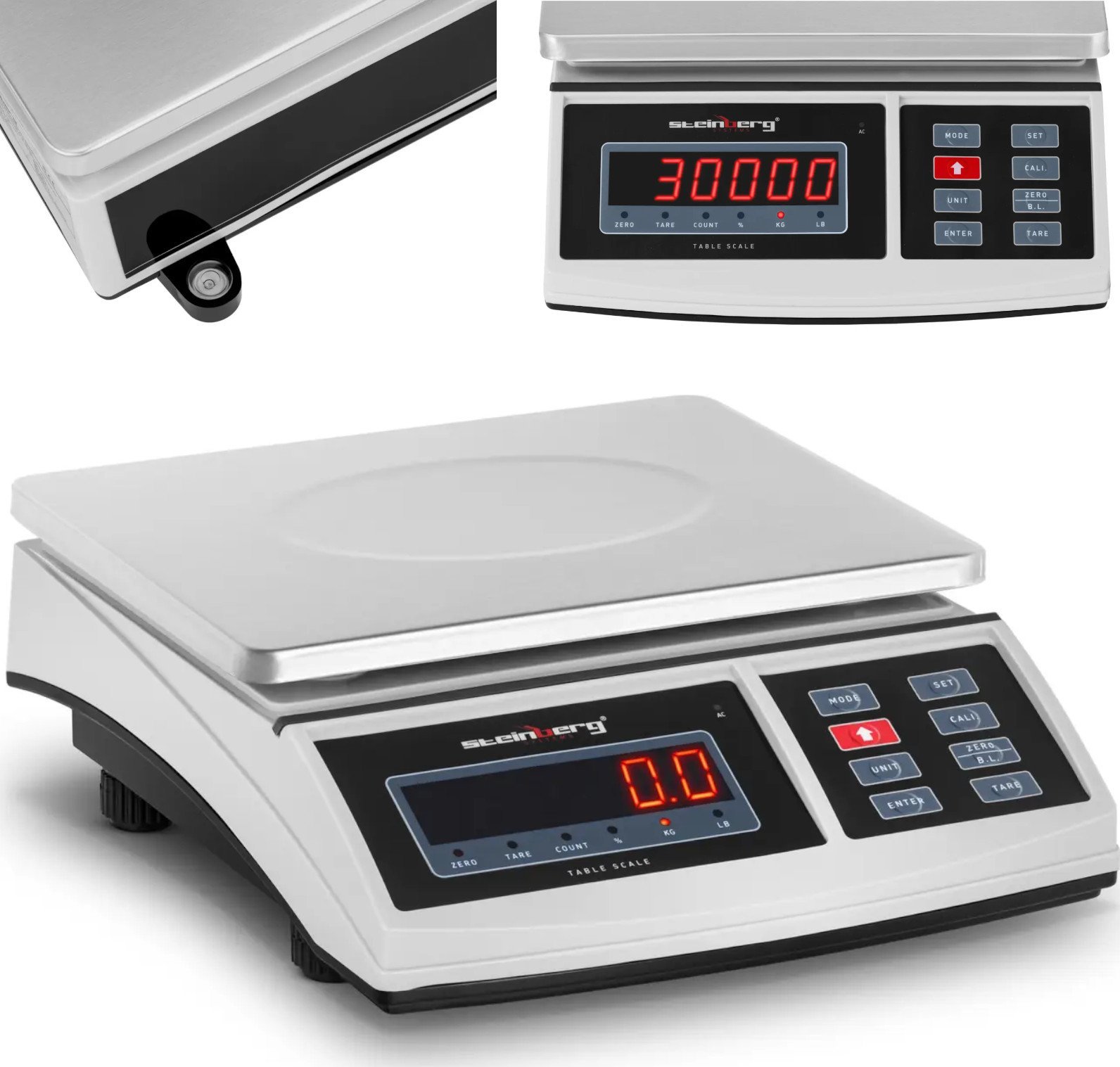 Steinberg Waga pocztowa do paczek listów LED 30kg / 1g Waga pocztowa do paczek listów LED 30kg / 1g