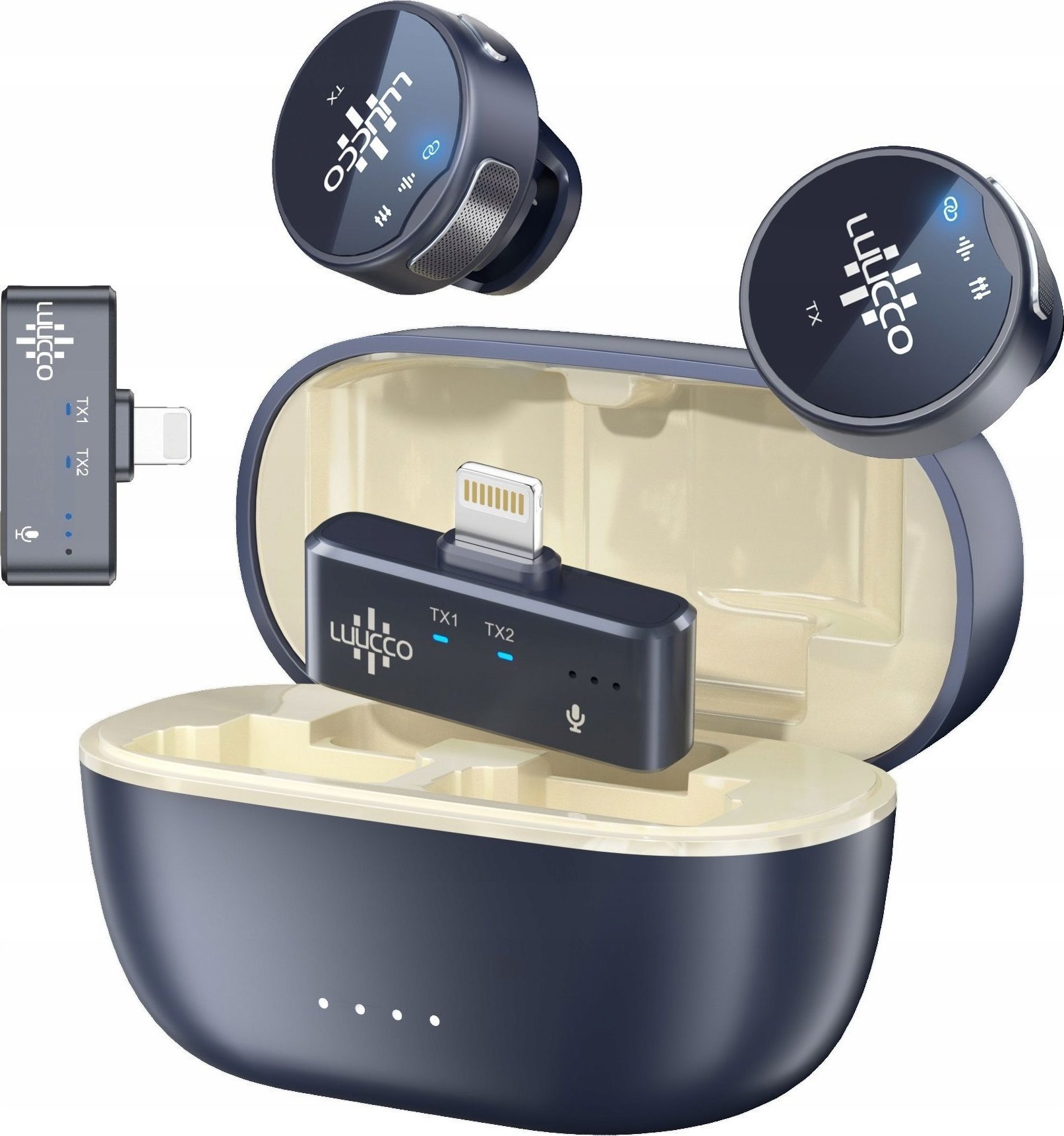 Mikrofon Krawatowy Bezprzewodowy na Telefon iPhone Lightning LUUCCO / MINI K2